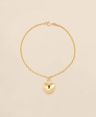 14k Gold Heart Pendant Bracelet / Brooks Brothers Women