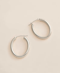 14k White Gold Small Hoop Earrings / Brooks Brothers Women