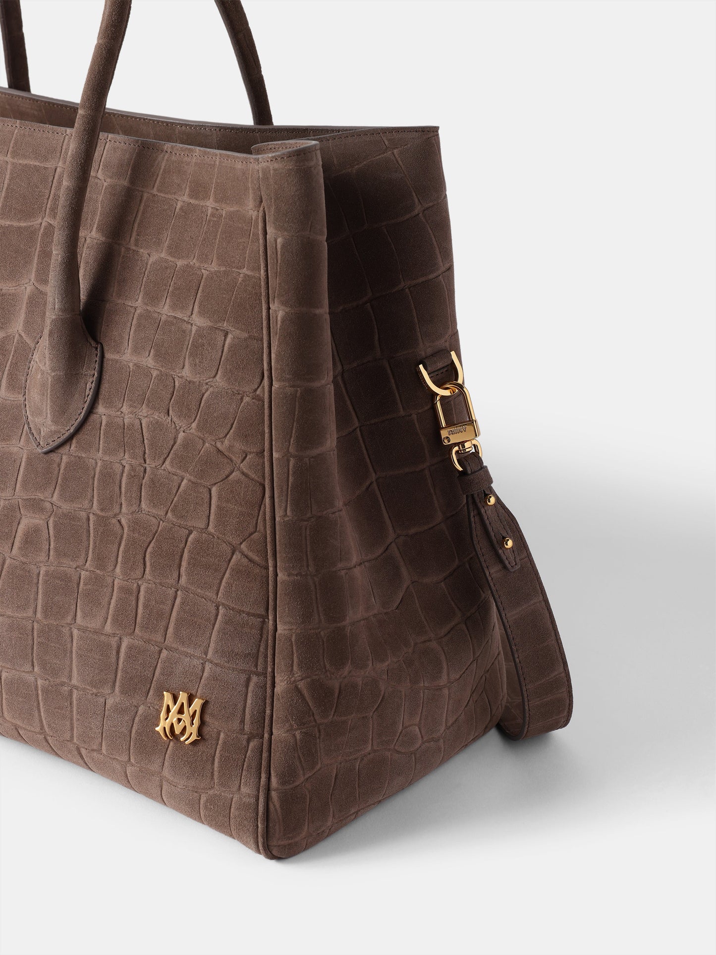 Suede Croc Honey 50 Tote - Dark Brown | Amiri Value