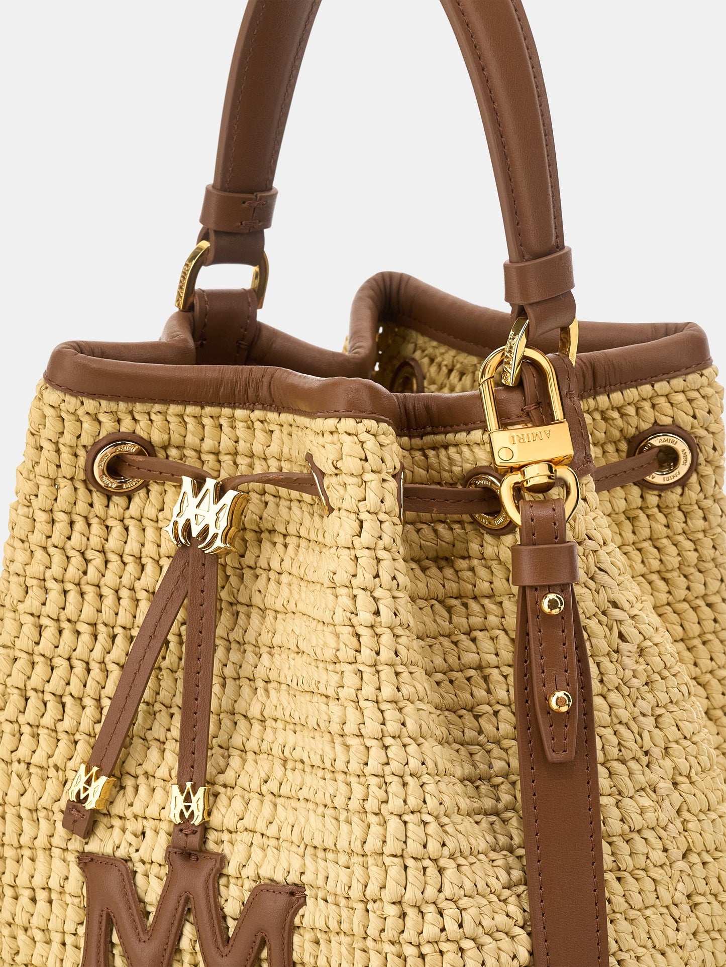 Raffia Micro Ma Bucket Bag - Natural | Amiri Sale
