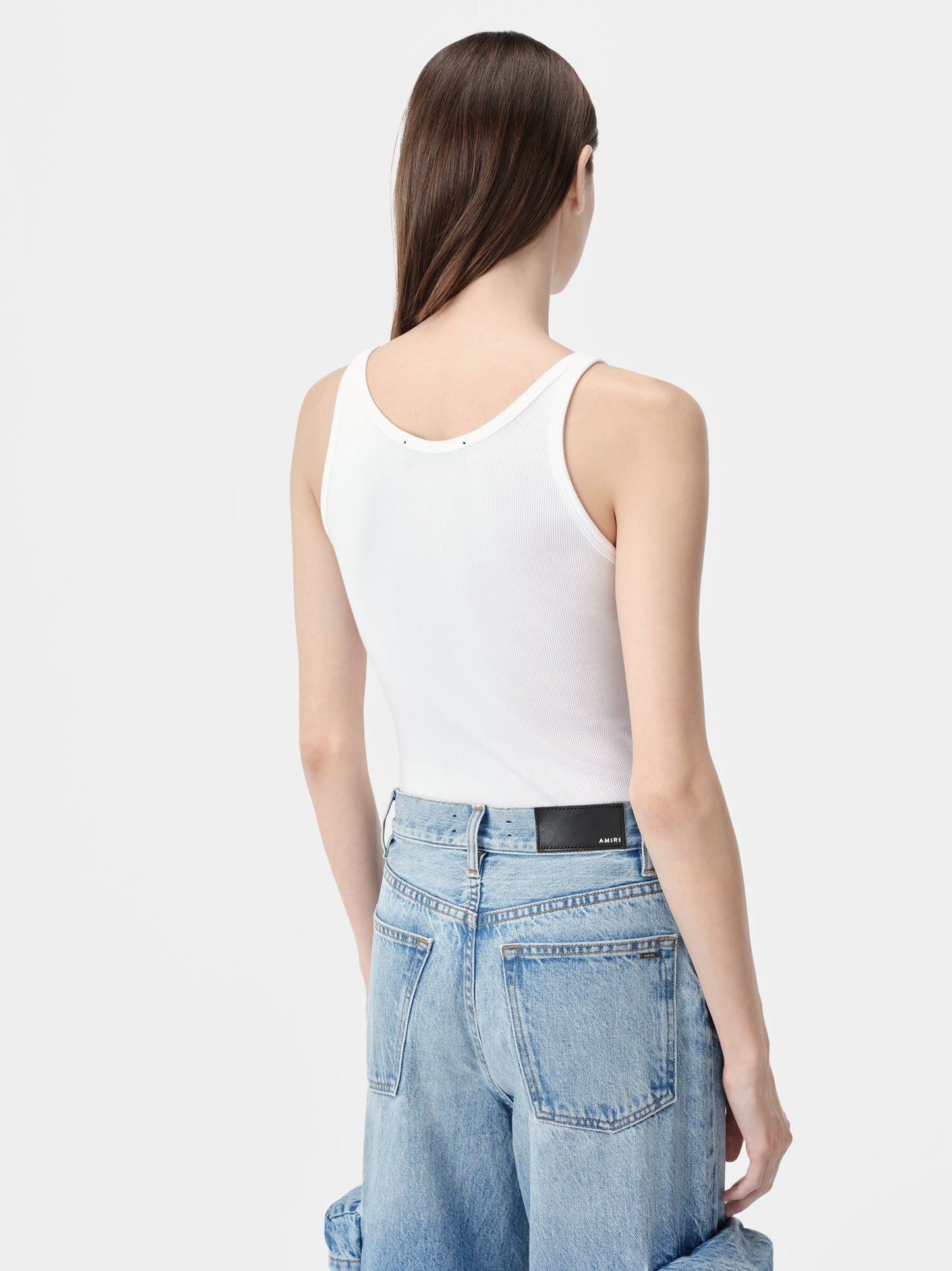 Ma Embroidered Ribbed Tank - White | Amiri Budget Friendly