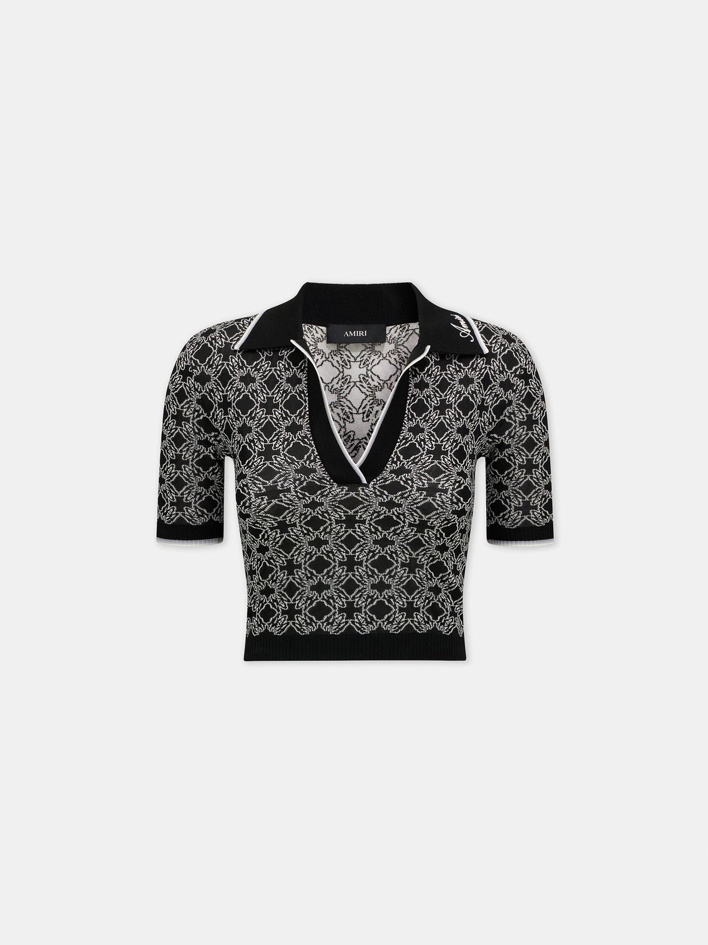 Ma Quad Knit Short Sleeve Polo - Black | Amiri Special Offer