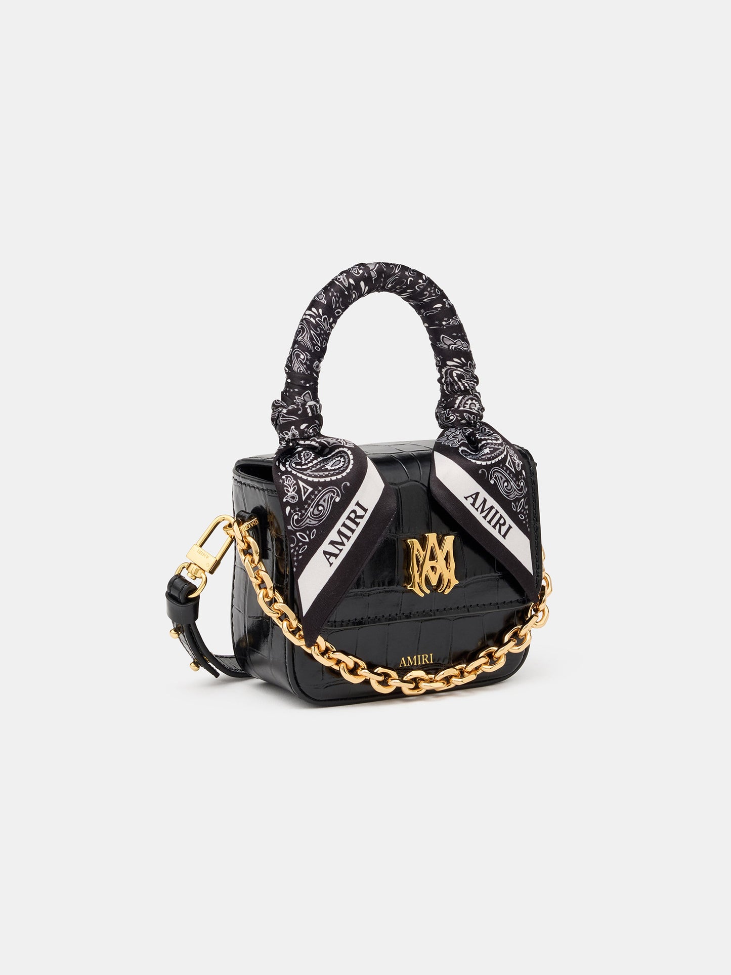 Croc Emossed Nano Ma Bag - Black | Amiri Special Offer