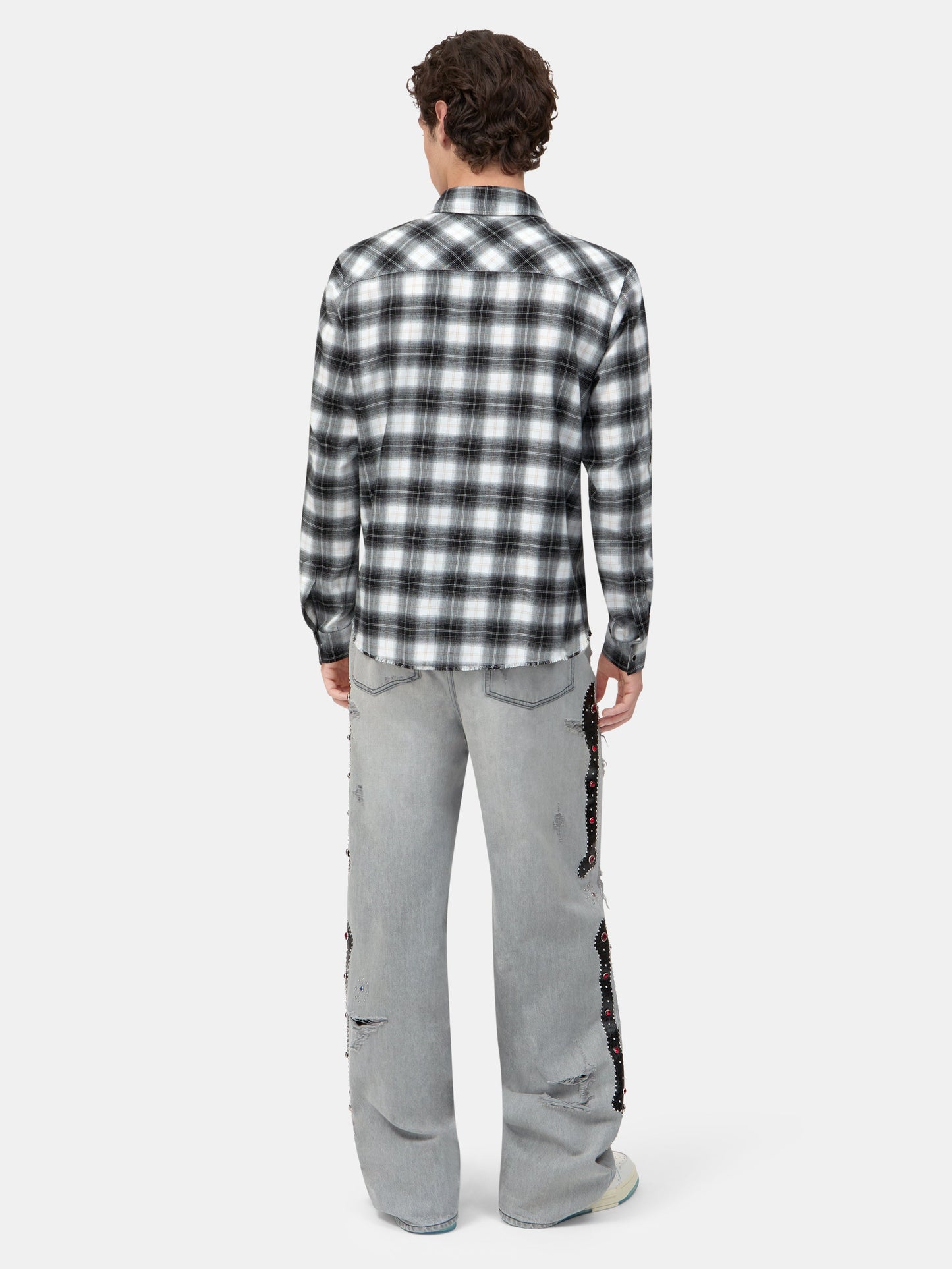 Bones Flannel Overshirt - Black | Amiri Affordable