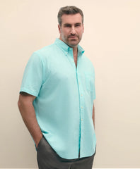 Big & Tall Cotton Seersucker Polo Button-Down Collar, Short-Sleeve Shirt / Brooks Brothers Sale