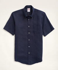 Big & Tall Sport Shirt, Short-Sleeve Irish Linen / Brooks Brothers Shirts