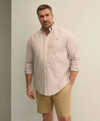 Big & Tall Stretch Cotton Non-Iron Oxford Polo Button Down, Windowpane Sport Shirt / Brooks Brothers Men