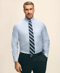 Big & Tall Stretch Dress Shirt, Non-Iron Pinpoint Button-Down Collar / Brooks Brothers Shirts