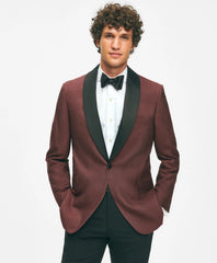 Black Fleece Satin Shawl Collar Dinner Jacket in Silk Hopsack / Brooks Brothers Tailored