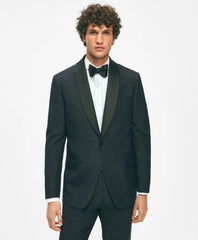 Black Fleece Shawl Collar Tuxedo in Silk-Linen / Brooks Brothers Tailored