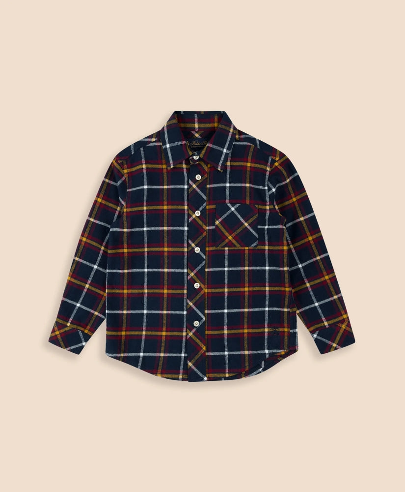 Boys Cotton Brushed Flannel Shirt / Brooks Brothers Boys