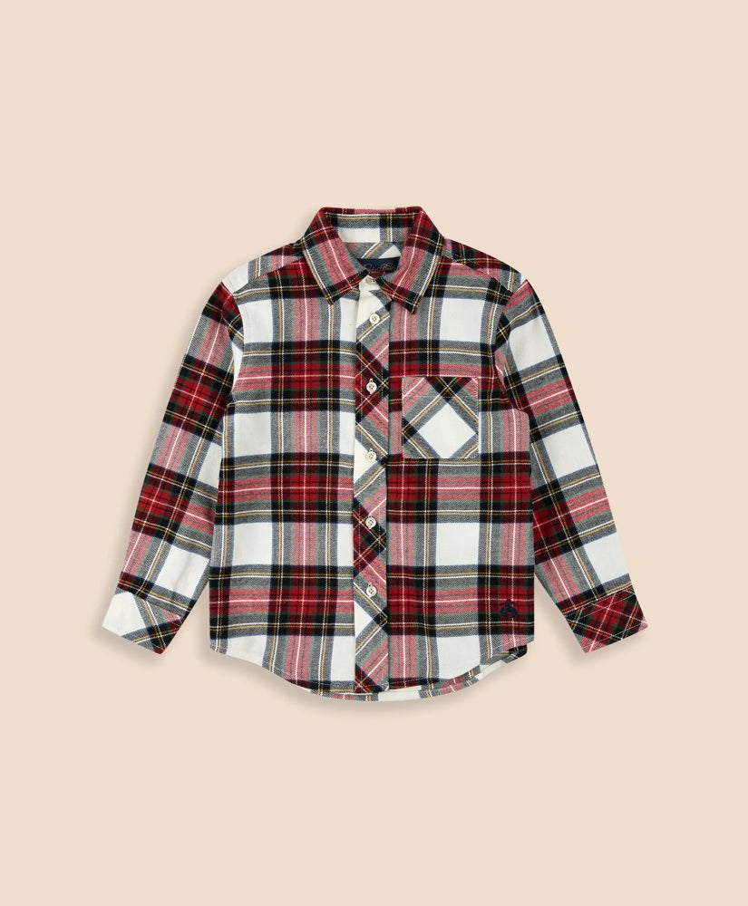 Boys Cotton Brushed Flannel Shirt / Brooks Brothers Boys