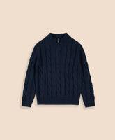 Boys Cotton Cable Knit Quarter-Zip Sweater / Brooks Brothers Boys