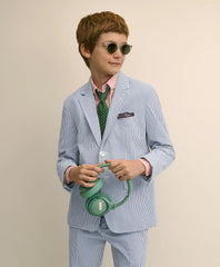 Boys Prep Stretch Cotton Seersucker Suit Jacket / Brooks Brothers Boys