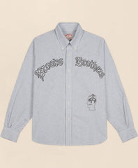 Brooks Brothers x Brain Dead Cotton Embroidered Oxford Button-Down Collar, Striped Sport Shirt / Brooks Brothers Men