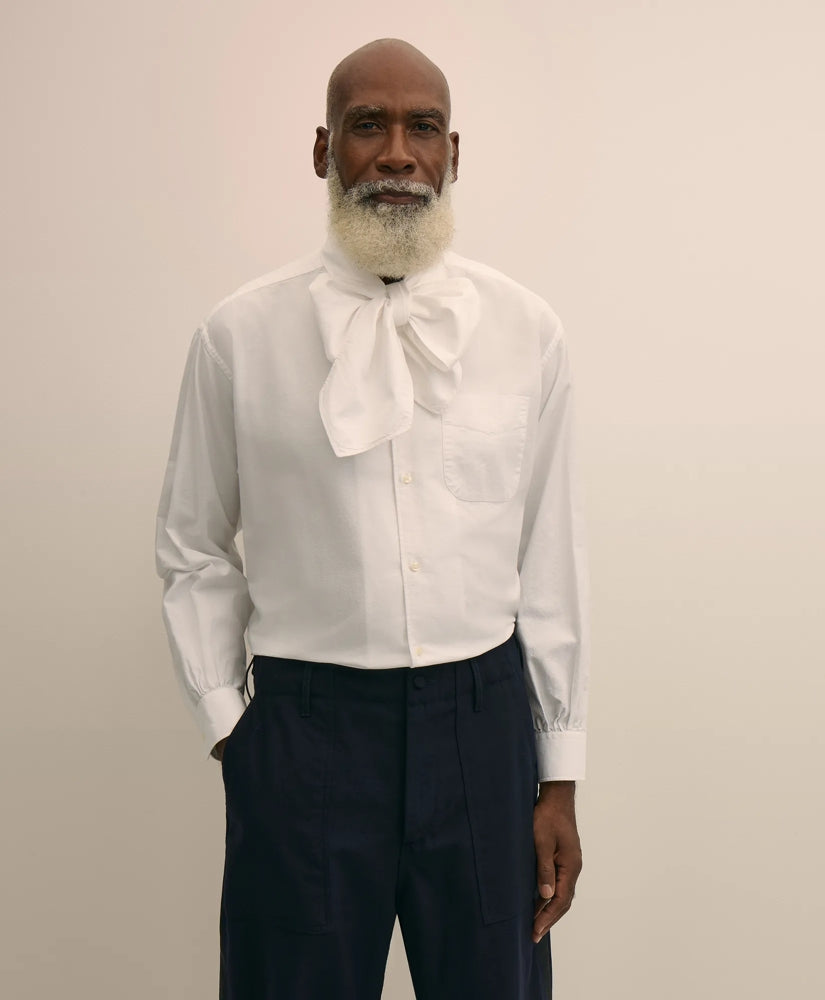 Brooks Brothers X Engineered Garments Cotton Oxford Ascot Collar Oversized Dress Shirt / Brooks Brothers Tailored