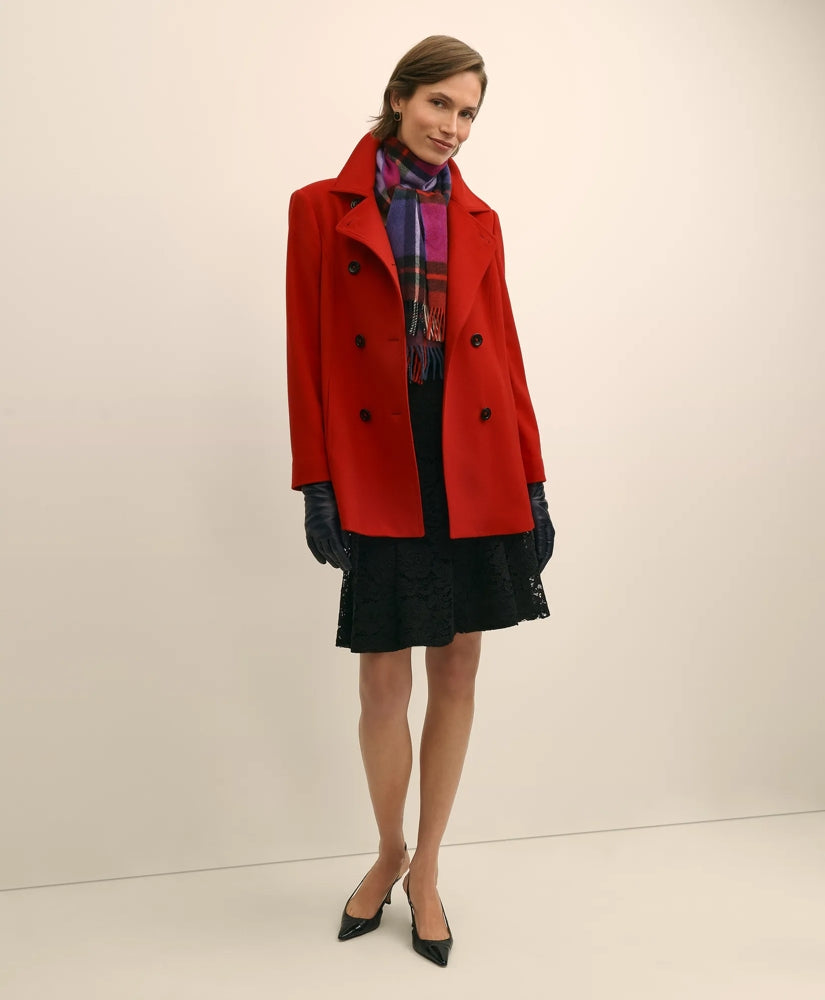 Brushed Wool Peacoat with Throat Latch / Brooks Brothers Sale