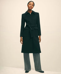 Brushed Wool Twill Wrap Coat / Brooks Brothers Women