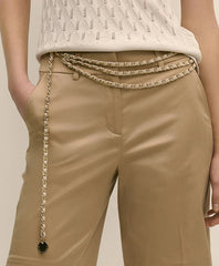 B-Low the Belt Gold-Tone Chain & Leather Waist Belt / Brooks Brothers Women