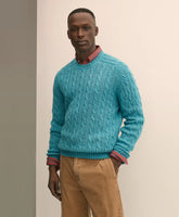 Cable Crewneck Sweater in Shetland Wool / Brooks Brothers Sale