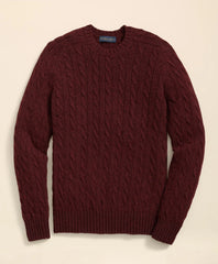 Cable Crewneck Sweater in Shetland Wool / Brooks Brothers Sale