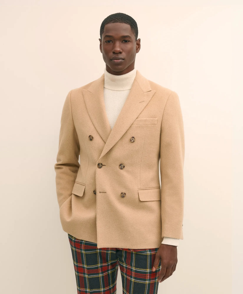 Classic Fit Camel Hair Double-Breasted 1818 Sport Coat / Brooks Brothers Tailored