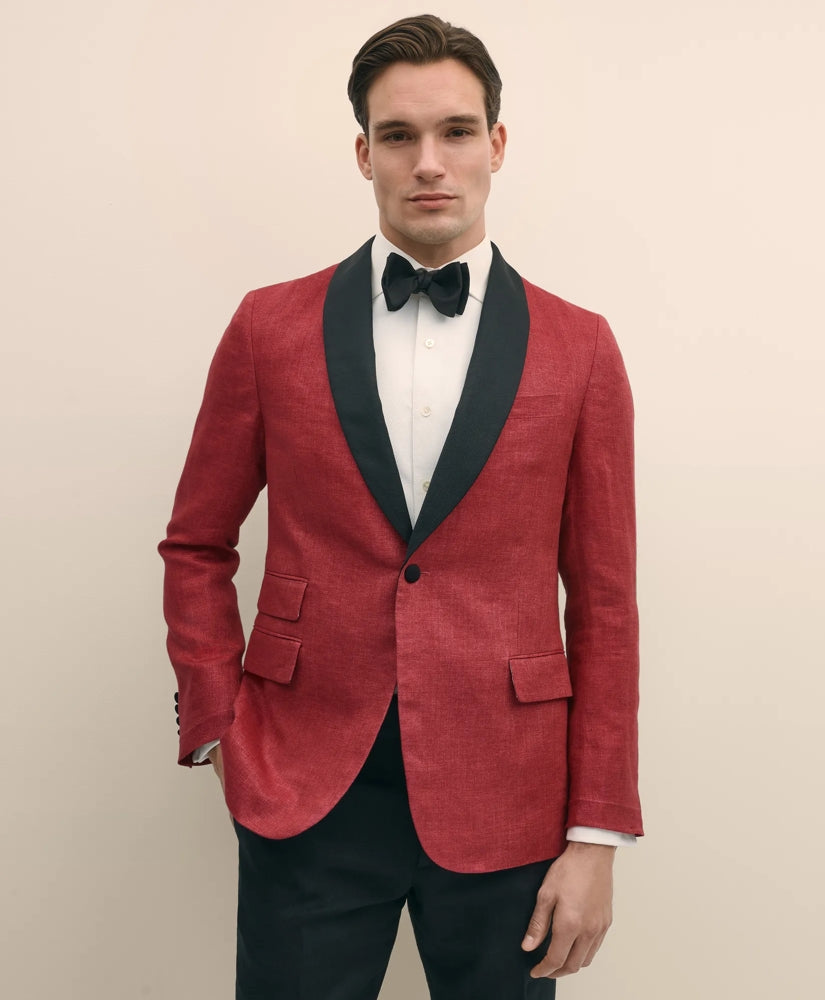 Classic Fit Linen Herringbone Dinner Jacket / Brooks Brothers Sale