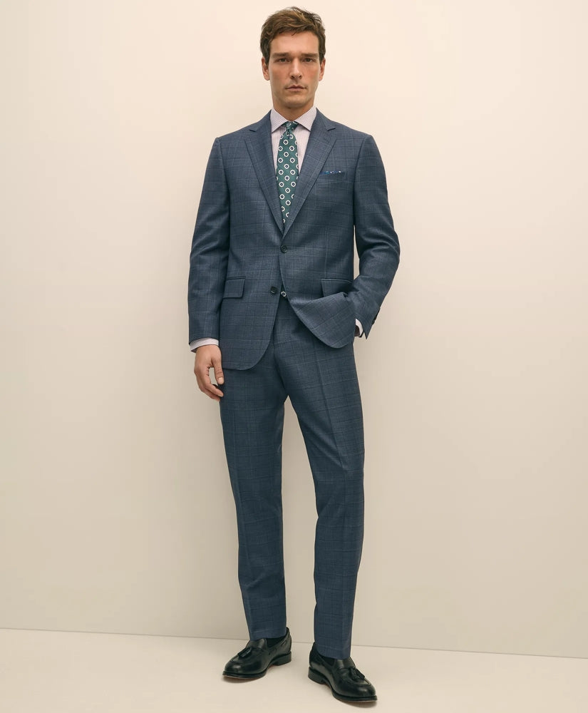 Classic Fit Wool Blue Check 1818 Suit / Brooks Brothers Tailored