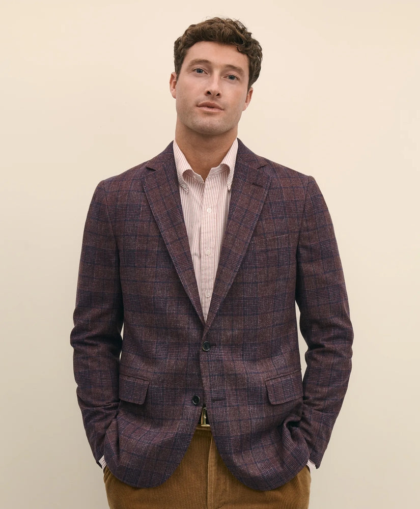 Classic Fit Wool Flannel Plaid Sport Coat / Brooks Brothers Sale