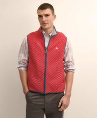 Cotton-Blend Diamond-Quilted Full-Zip Vest / Brooks Brothers Men