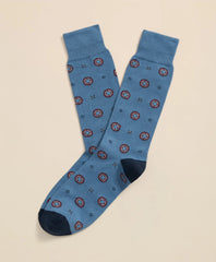 Cotton-Blend Foulard Socks / Brooks Brothers Men