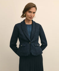 Fringed Boucle Jacket / Brooks Brothers Sale