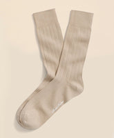 Cotton Blend Ribbed Crew Socks / Brooks Brothers Men