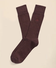 Cotton Blend Ribbed Socks / Brooks Brothers Men