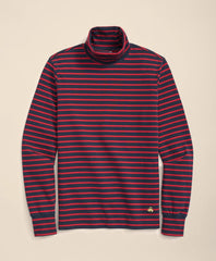 Cotton Blend Striped Turtleneck / Brooks Brothers Sale