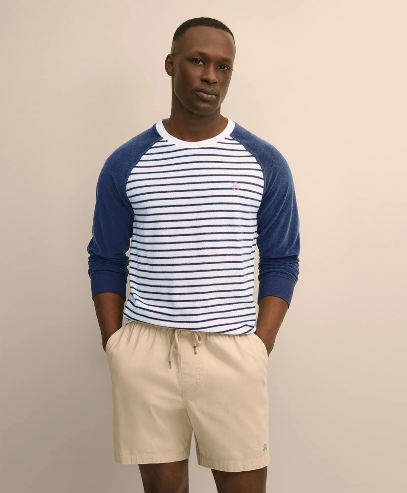 Cotton Blend Terry Cloth Stripe Sweatshirt / Brooks Brothers Men