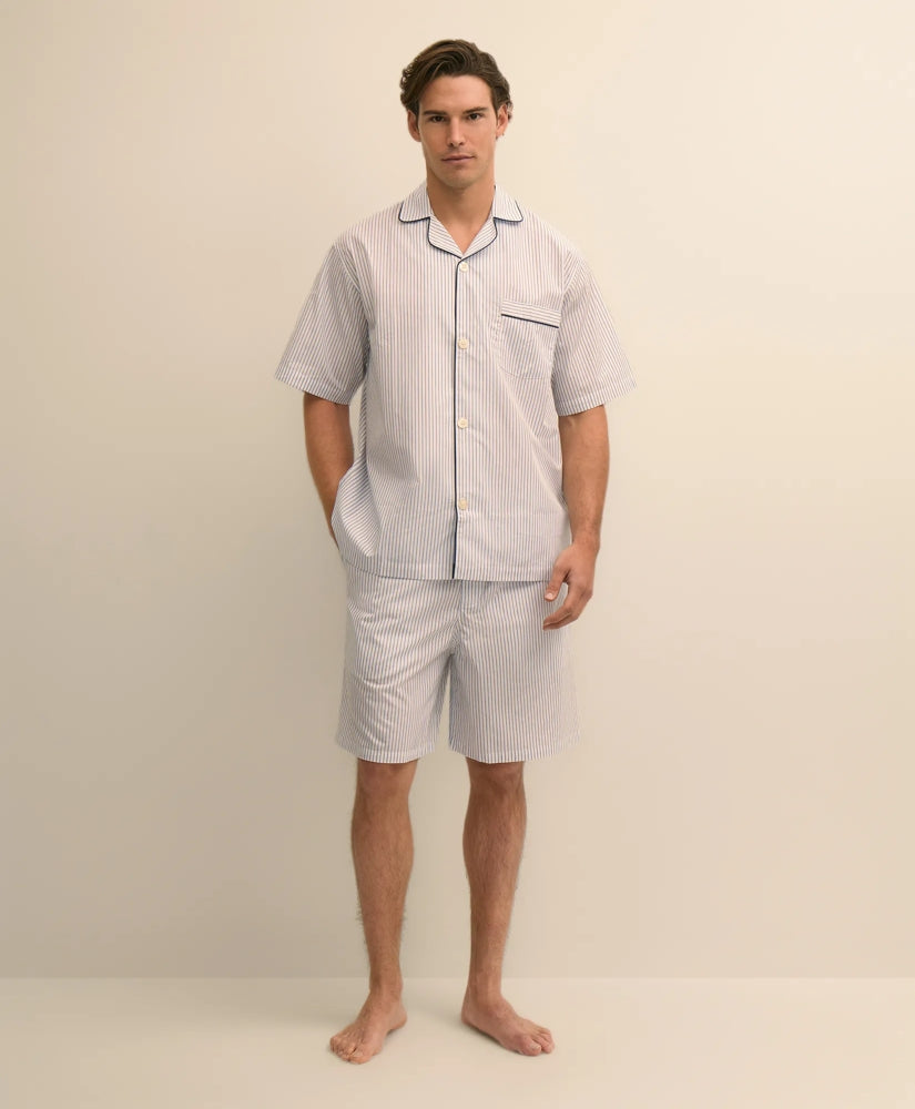 Cotton Broadcloth Stripe Short Pajamas / Brooks Brothers Men