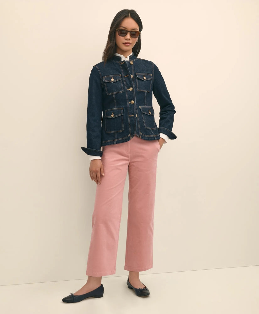 Cotton Corduroy Wide Leg Cropped Pants / Brooks Brothers Sale