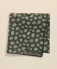 Cotton-Linen Daisy Print Pocket Square / Brooks Brothers Men