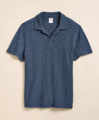 Cotton-Linen Pique Johnny Collar Shirt / Brooks Brothers Men