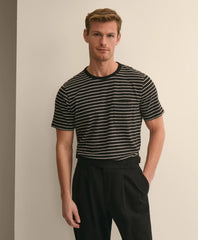 Cotton Indigo-Dyed Mariner Stripe T-Shirt / Brooks Brothers Shirts