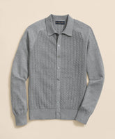 Cotton Mini-Cable Polo Cardigan / Brooks Brothers Sale