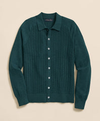Cotton Mini-Cable Polo Cardigan / Brooks Brothers Sale