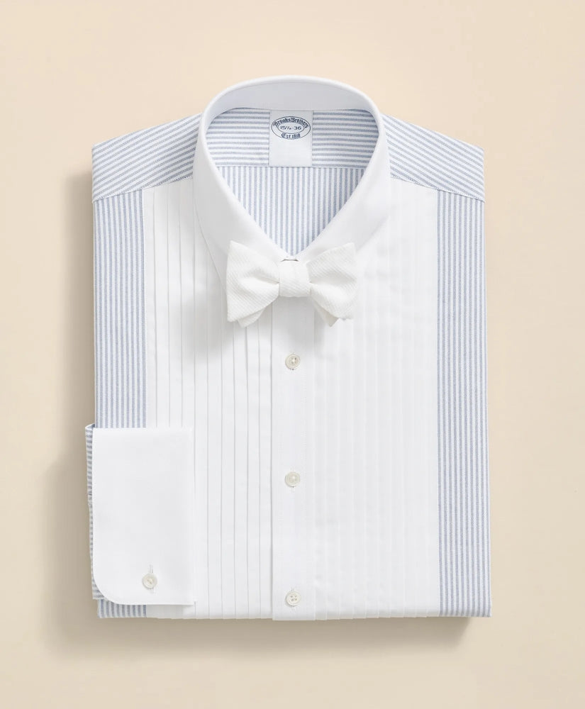 Cotton Oxford Polo Button-Down Collar, 10-Pleat Contrast-Stripe Tuxedo Shirt / Brooks Brothers Men