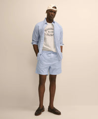 Cotton Oxford Stripe Lounge Shorts / Brooks Brothers Men
