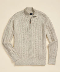 Cotton Quarter-Zip Mouline Fisherman Military Sweater / Brooks Brothers Men