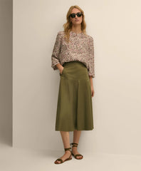Cotton Sateen A-Line Skirt / Brooks Brothers Women
