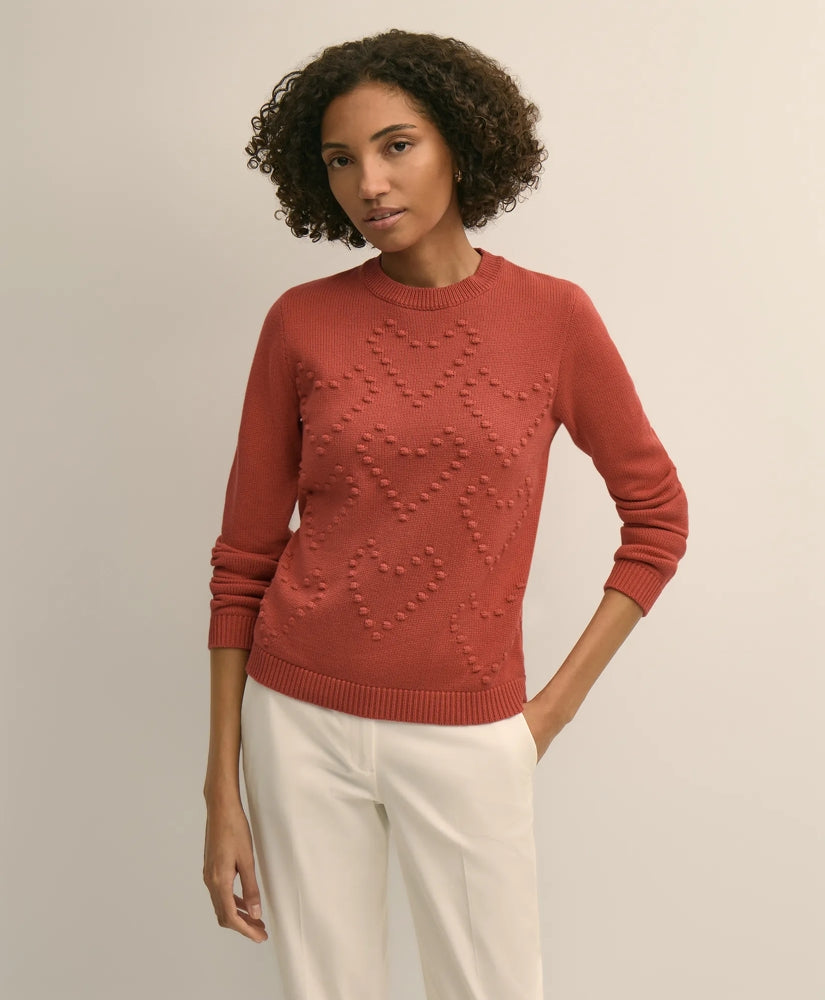 Cotton Textured-Heart Sweater / Brooks Brothers Sale