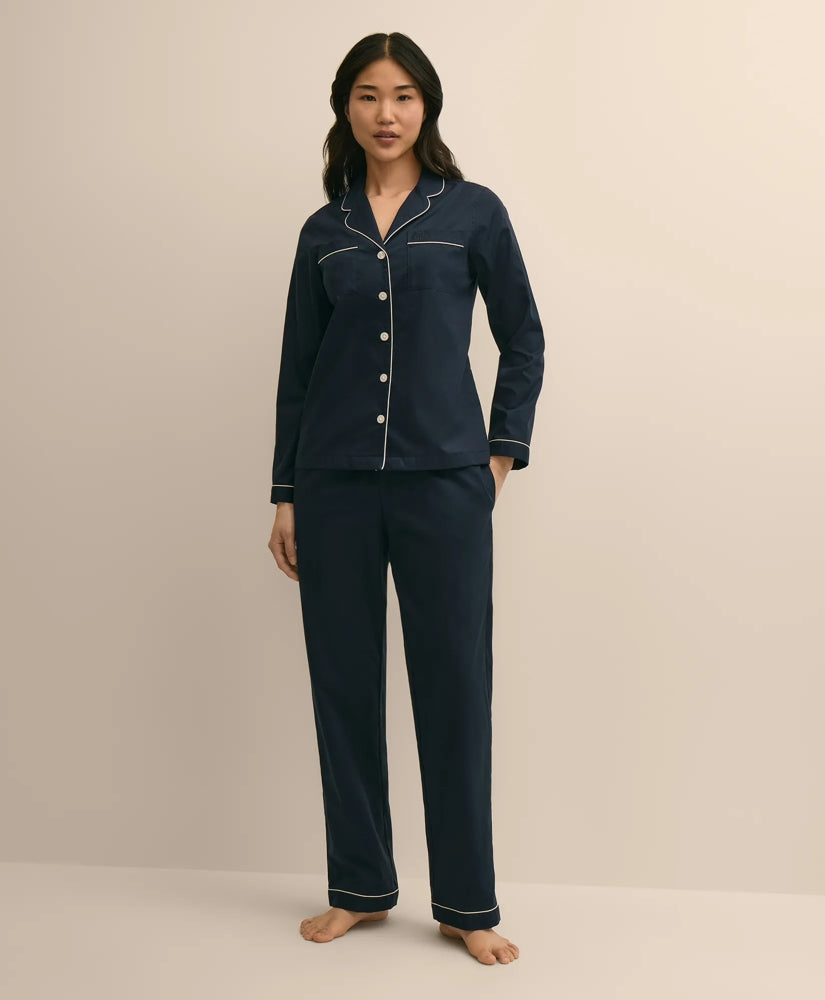 Cotton Tipped Pajamas / Brooks Brothers Women