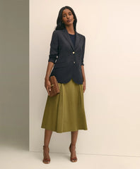 Cotton Twill A-Line Skirt / Brooks Brothers Women